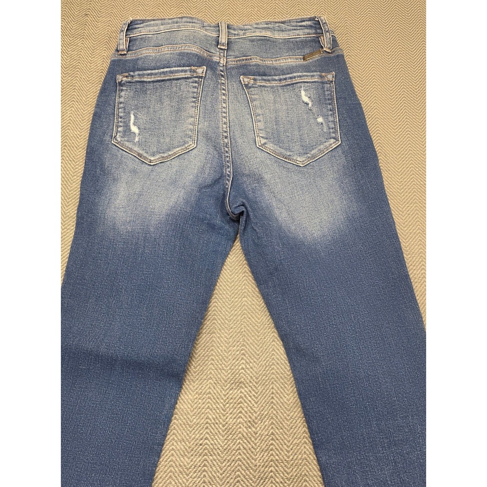KanCan Maurices Womens High Rise Skinny Jeans Medium Wash Distressed Button‎ Fly - Picture 10 of 10